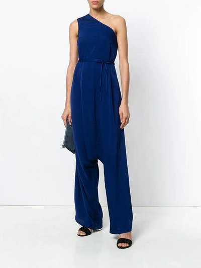 Shop Stella Mccartney Off Shoulder Jumpsuit - Blue