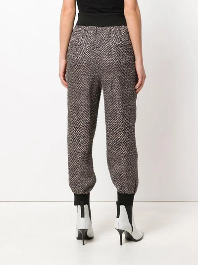 Shop Fendi Embroidered Track Trousers - Black