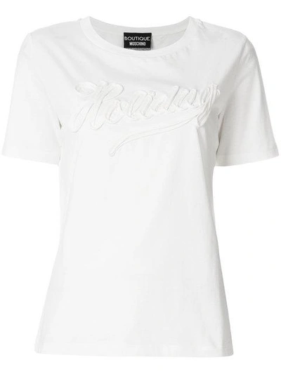 Shop Boutique Moschino Applique Logo T-shirt