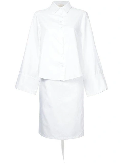 Shop Elaidi Long Fitted Shirt - White