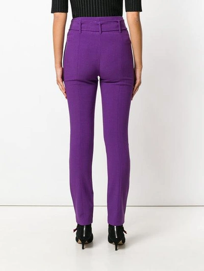 Shop Theory Belted High Waist Trousers - Purple