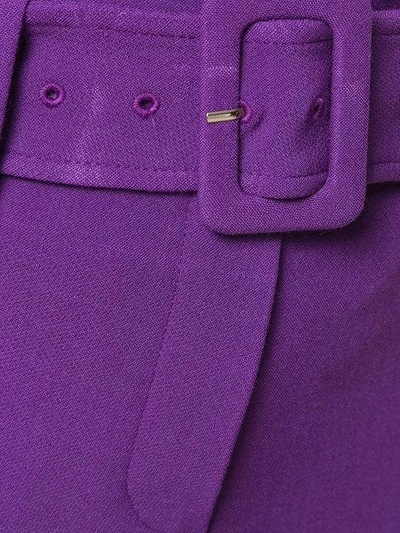 Shop Theory Belted High Waist Trousers - Purple