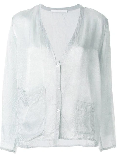 Shop Elsa Esturgie Tara Deep V Shirt In Grey