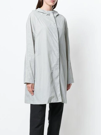 Shop Ecoalf A-line Hooded Coat - Grey