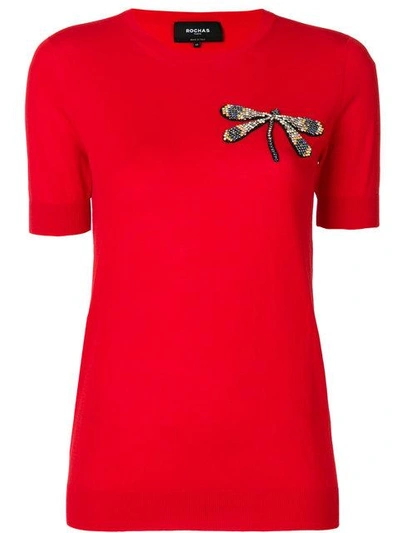 Shop Rochas Dragonfly In Red