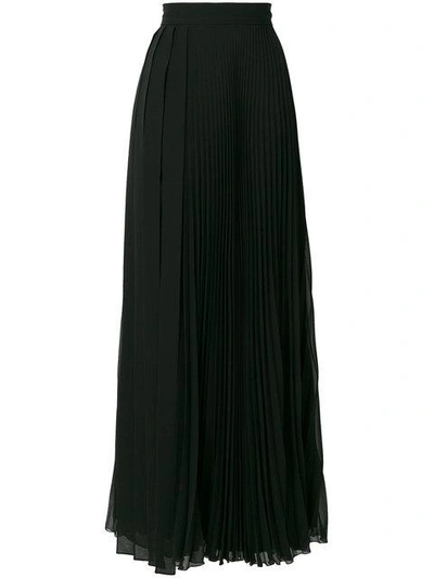 Shop Max Mara Long Georgette Skirt In Black