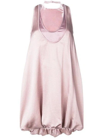 Shop Valentino Puffball Silk Dress - Pink