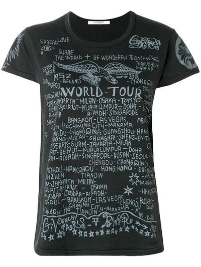 Shop Givenchy World Tour Printed T-shirt In Black