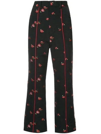 Shop Gvgv Jacquard Floral Trousers