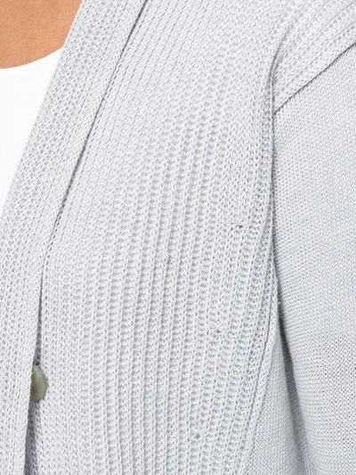 Shop Le Tricot Perugia One Button Cardigan In Grey