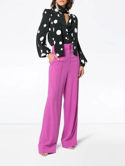 Shop Roksanda Hasani Silk Wide-leg Trousers In Pink