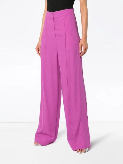 Shop Roksanda Hasani Silk Wide-leg Trousers In Pink