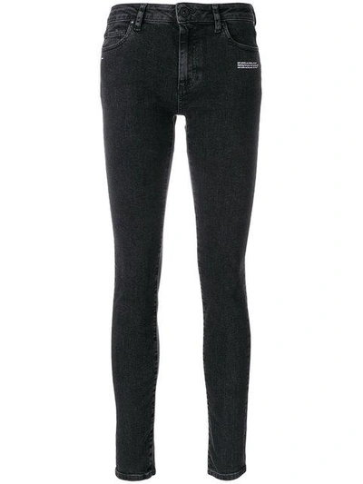 Shop Off-white Skinny 5 Pockets Vintage Jeans - Black