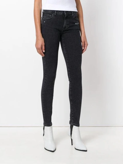 Shop Off-white Skinny 5 Pockets Vintage Jeans - Black