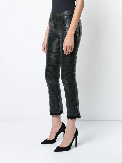 Shop Rta Cropped Kiki Zebra Jeans In Black