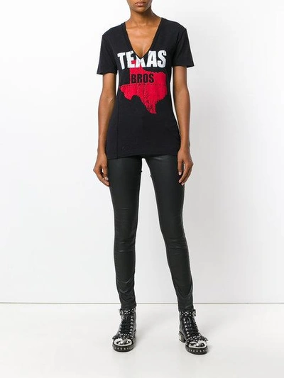 Shop Dsquared2 Texas Bros T-shirt In Black