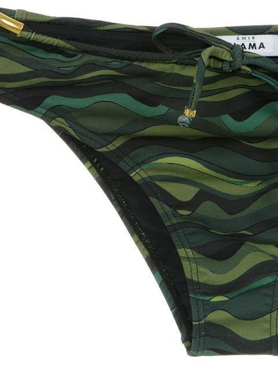 Shop Amir Slama Wave Print Bikini Set In Green