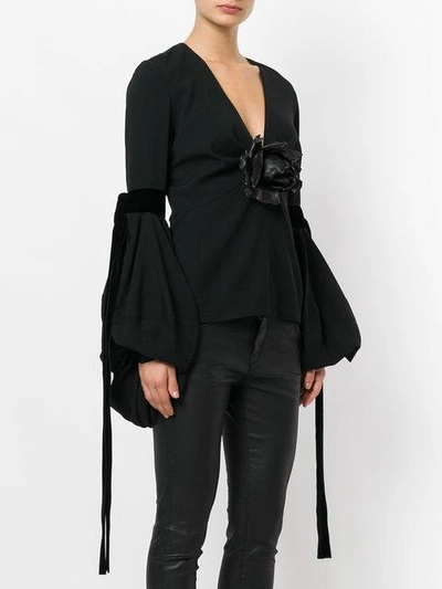 Shop Saint Laurent Tie-detail Shirt - Black
