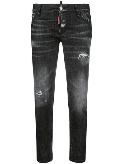 Shop Dsquared2 Super Skinny Cropped Jeans - Black