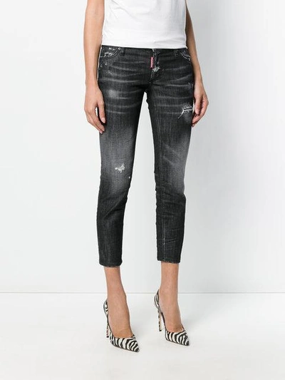 Shop Dsquared2 Super Skinny Cropped Jeans - Black