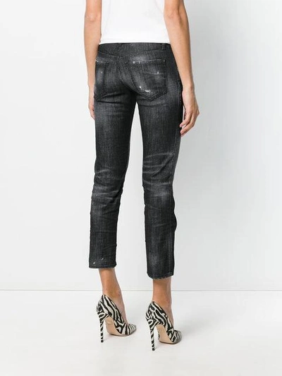 Shop Dsquared2 Super Skinny Cropped Jeans - Black