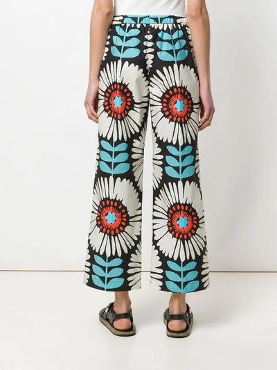 Shop Aspesi Floral Print Cropped Trousers In Multicolour