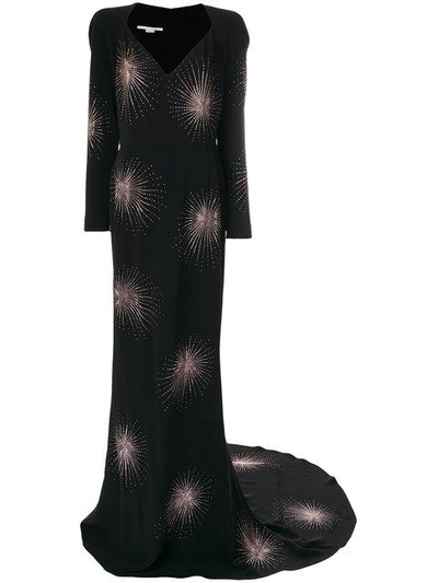 Shop Stella Mccartney Crystal-embellished Firework Gown In Black