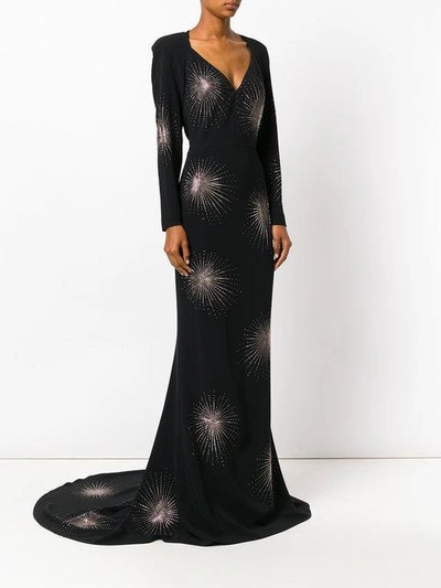 Shop Stella Mccartney Crystal-embellished Firework Gown In Black