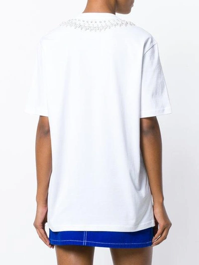 Shop Givenchy Embellished-collar T-shirt In White