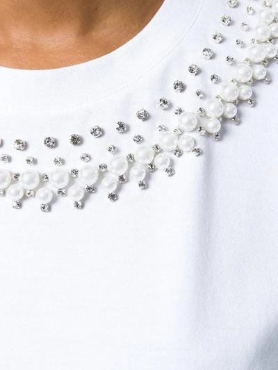 Shop Givenchy Embellished-collar T-shirt In White