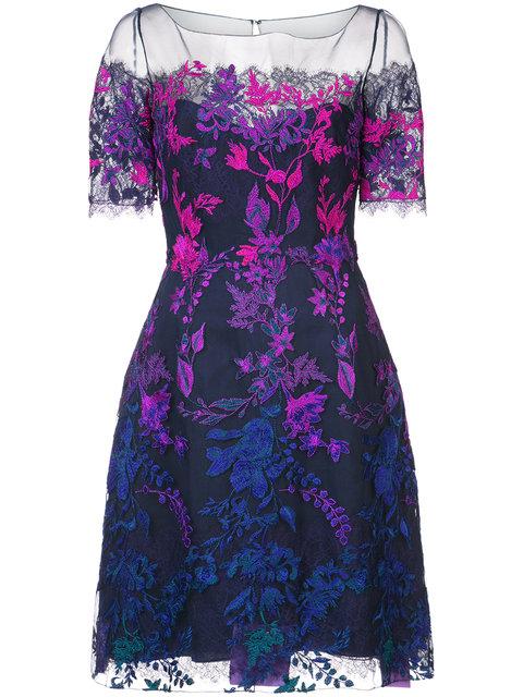 marchesa notte ombre floral dress