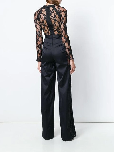 Shop Philipp Plein Rose Embroidered Jumpsuit In Black