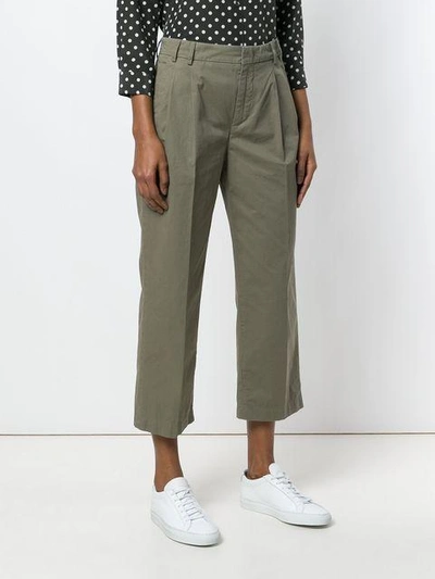 Shop Aspesi Casual Cropped Chinos In Green