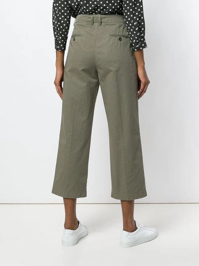 Shop Aspesi Casual Cropped Chinos In Green