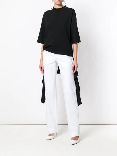 Shop Givenchy High Waist Bootcut Trousers In White