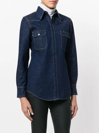 Shop Calvin Klein 205w39nyc Classic Denim Shirt In Blue