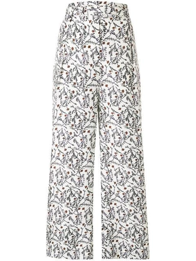 Shop Christian Wijnants Floral Print Flared Trousers