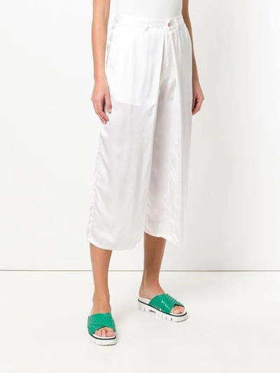 Shop Aalto Wide Leg Cropped Trousers In White