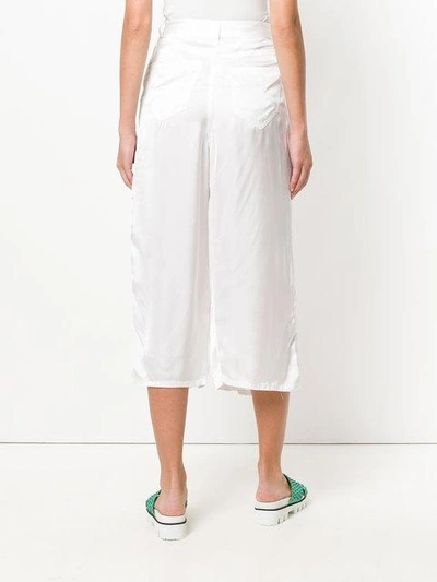 Shop Aalto Wide Leg Cropped Trousers In White