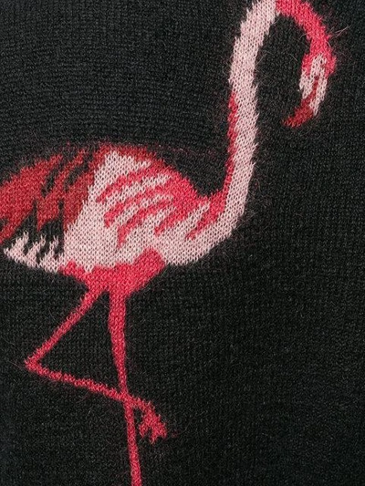 Shop Saint Laurent Flamingo Knitted Top - Black