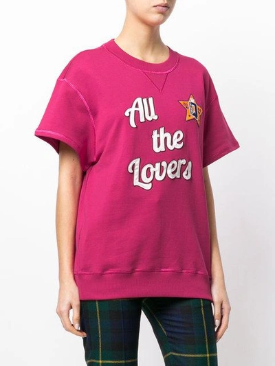 Shop Dolce & Gabbana All The Lovers Short Sleeved Sweatshirt In Pink