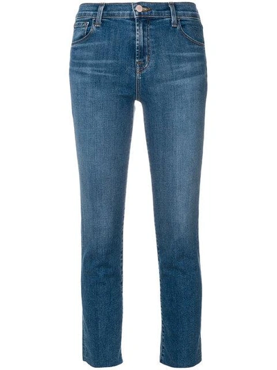 Shop J Brand Ruby Cropped Cigarette Jeans In Blue