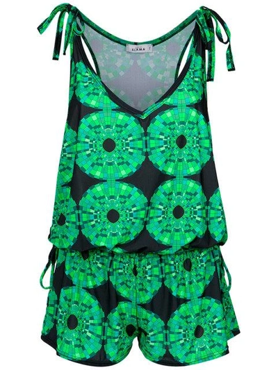 Shop Amir Slama Printed Drawstring Waist In Verde