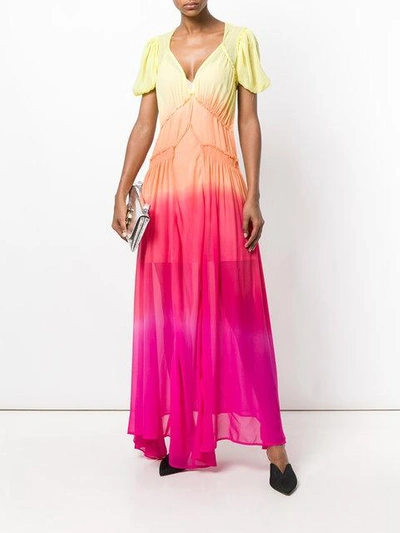 Shop Attico Tie-dye Maxi Dress - Multicolour