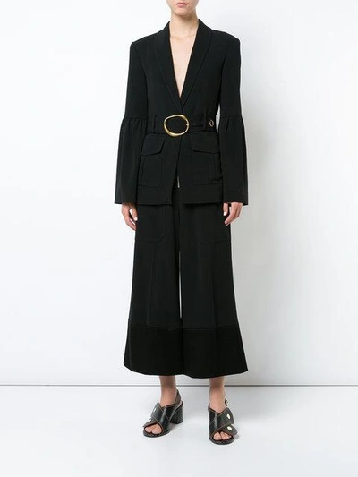 Shop Derek Lam 10 Crosby Shawl Collar Blazer With Belt - Black