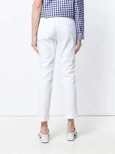 Shop Aspesi Slim Trousers In White