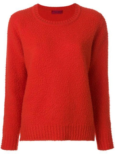 Shop The Gigi Brushed Crew Neck Jumper - Red