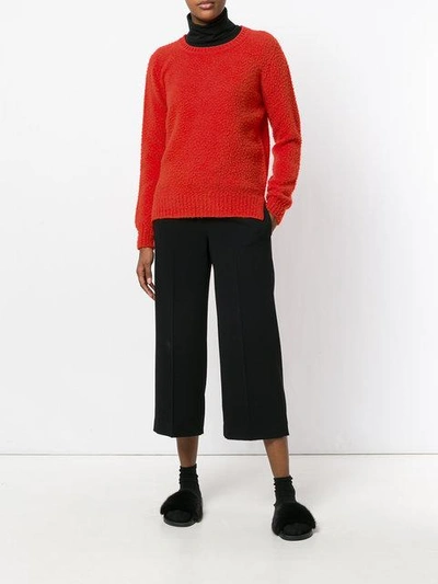 Shop The Gigi Brushed Crew Neck Jumper - Red