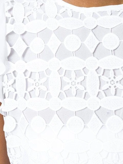 Shop Michael Michael Kors Geometric Floral Lace Top In White