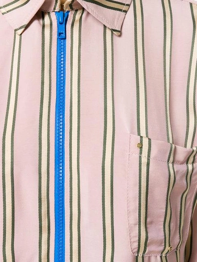 Shop Esteban Cortazar Striped Shirt Dress In Pink